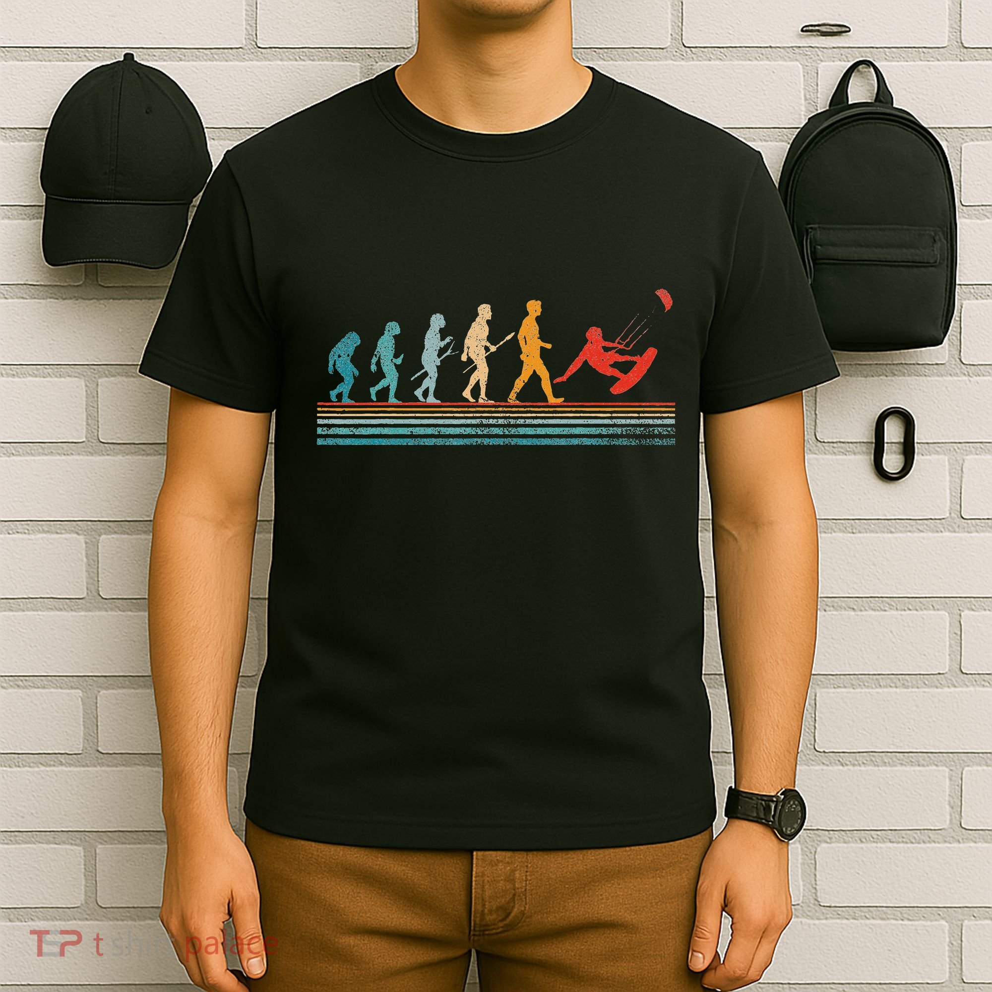 Kite Surfing Evolution Kiteboarder Kiteboarding Kite Surfer T-Shirt