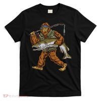 King Salmon Fishing Trout Hunting Bigfoot Fishermen T-Shirt thumb 0
