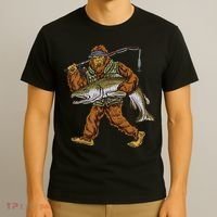 King Salmon Fishing Trout Hunting Bigfoot Fishermen T-Shirt thumb 3