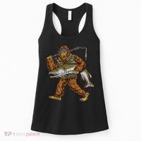 King Salmon Fishing Trout Hunting Bigfoot Fishermen Women's Tank Top thumb 0