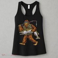 King Salmon Fishing Trout Hunting Bigfoot Fishermen Women's Tank Top thumb 3