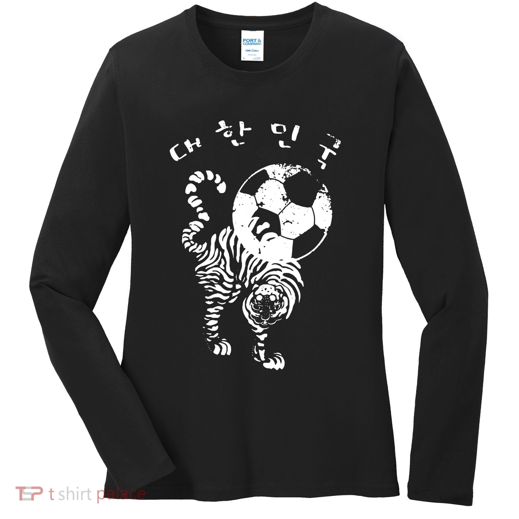 Korean Soccer For Red World Team Women's Long Sleeve Shirt