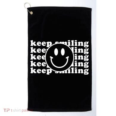 Keep Smiling Happy Face Golf Towel