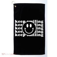 Keep Smiling Happy Face Golf Towel thumb 0