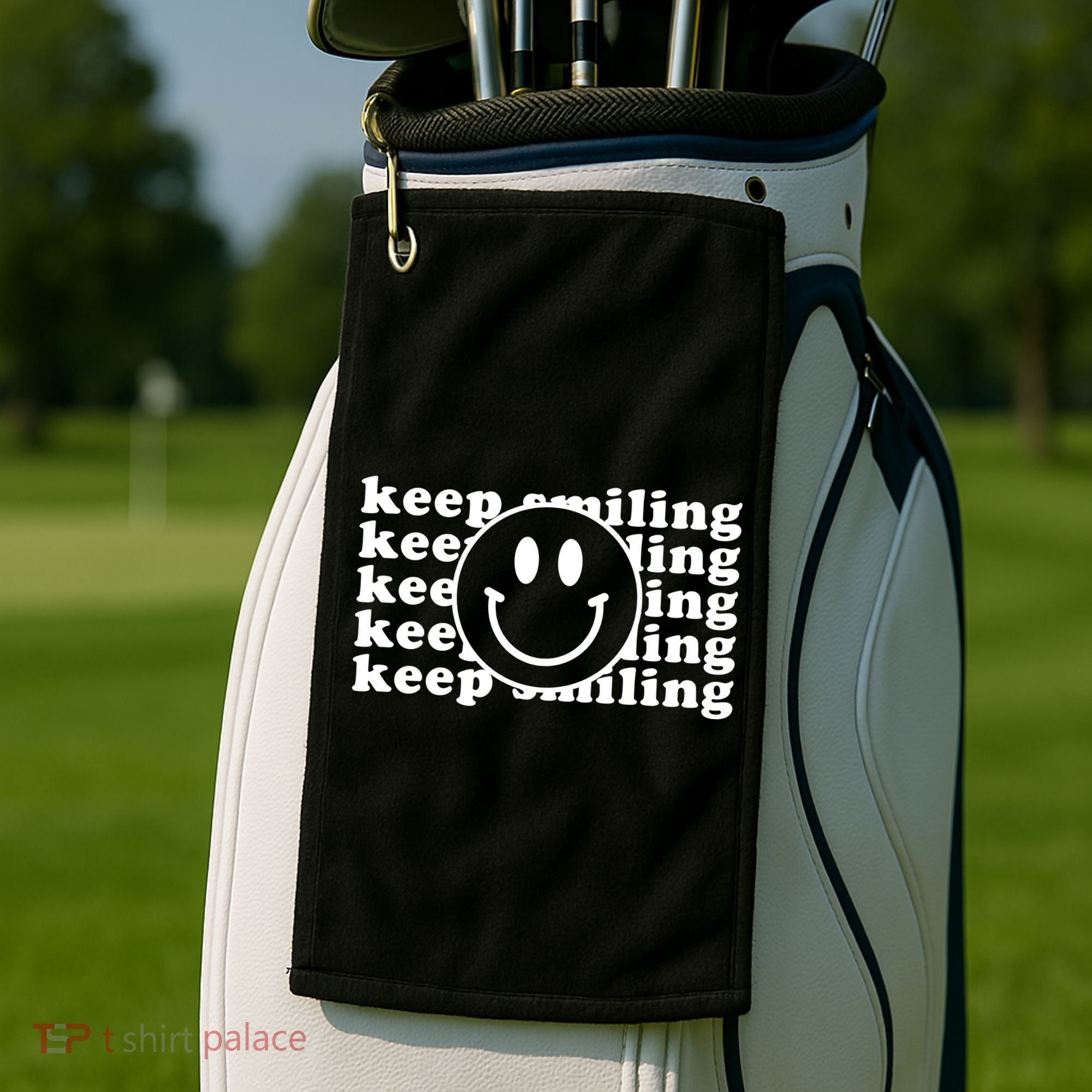Keep Smiling Happy Face Golf Towel
