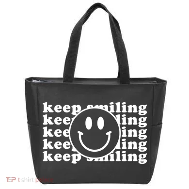 Keep Smiling Happy Face Tote Bag