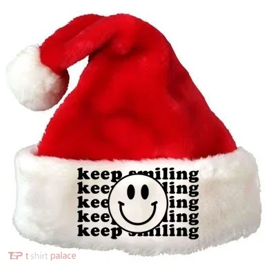 Keep Smiling Happy Face Santa Hat