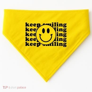 Keep Smiling Happy Face USA-Made Doggie Bandana