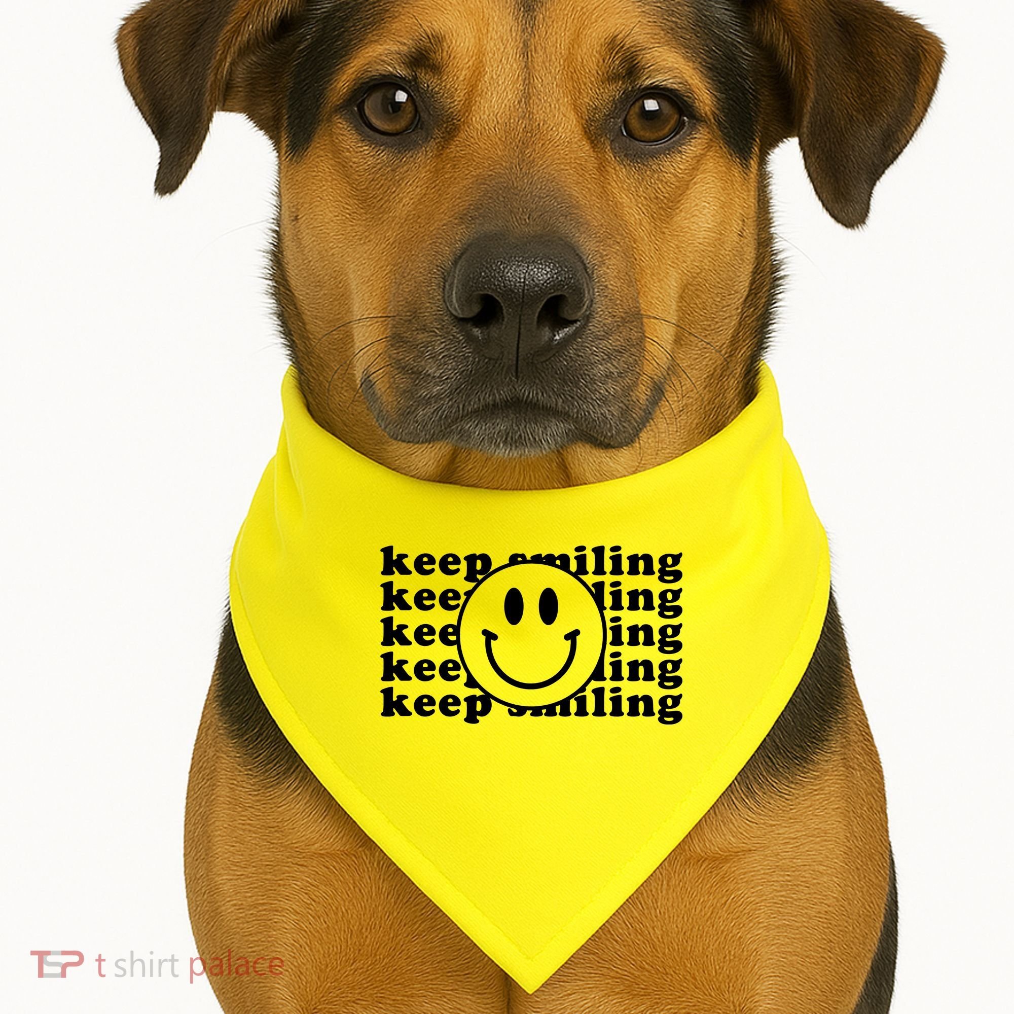 Keep Smiling Happy Face USA-Made Doggie Bandana