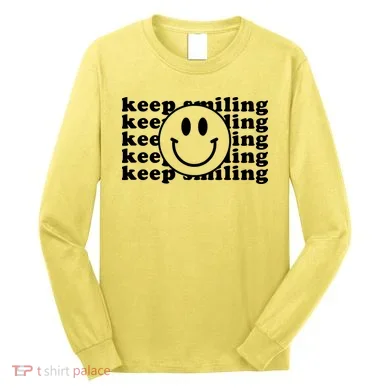Keep Smiling Happy Face Long Sleeve Shirt
