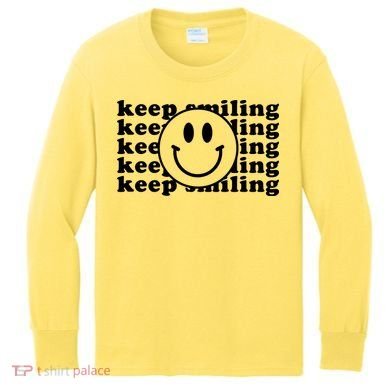 Keep Smiling Happy Face Kids Long Sleeve Shirt