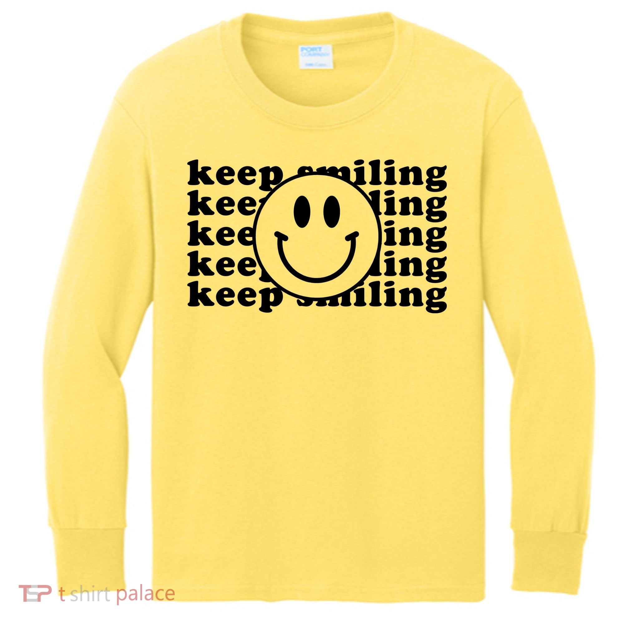 Keep Smiling Happy Face Kids Long Sleeve Shirt