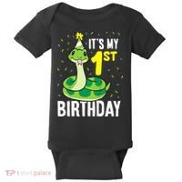 Kids Snakes Its My 1st Birthday 1 Year Old Birthday Baby Bodysuit thumb 0