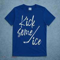Kick Some Ice Hockey Quote Hockey Stick Meaningful Gift T-Shirt thumb 5