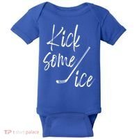 Kick Some Ice Hockey Quote Hockey Stick Meaningful Gift Baby Bodysuit thumb 0