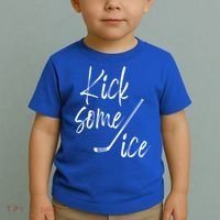 Kick Some Ice Hockey Quote Hockey Stick Meaningful Gift Toddler T-Shirt thumb 2