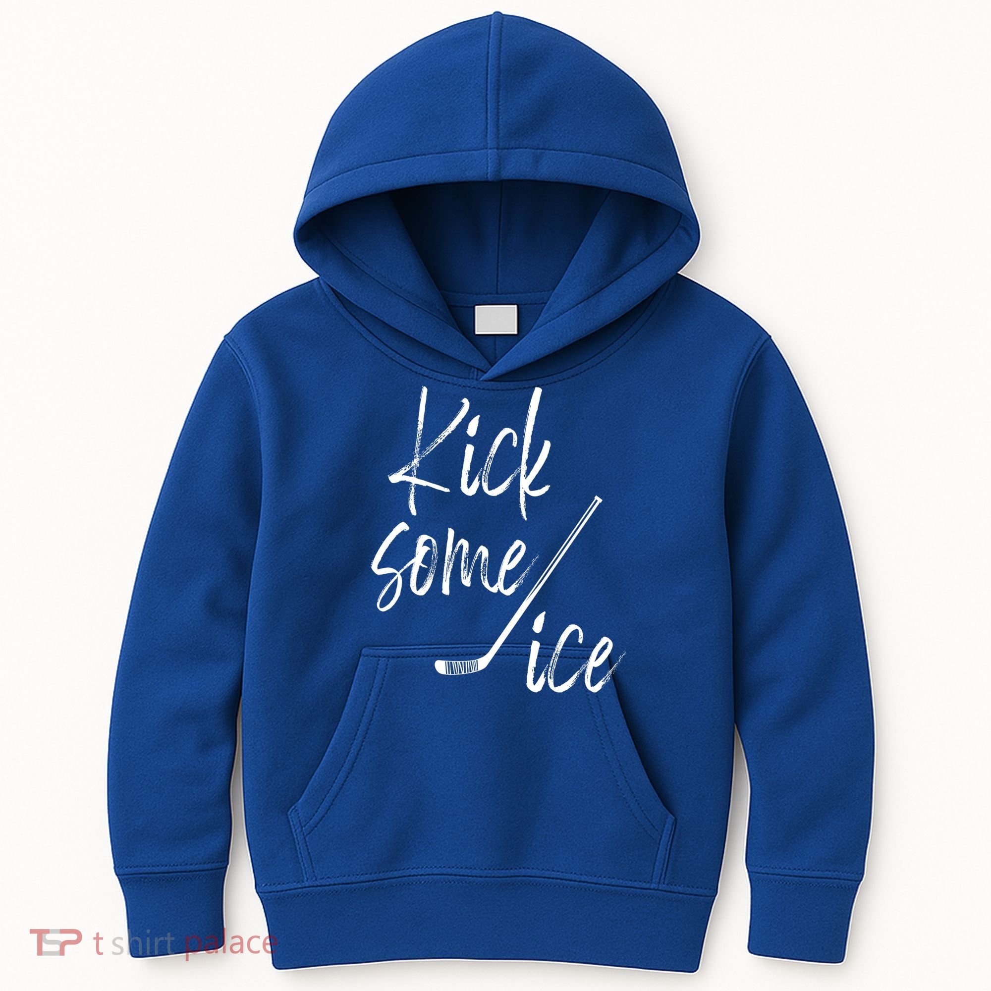 Kick Some Ice Hockey Quote Hockey Stick Meaningful Gift Kids Hoodie