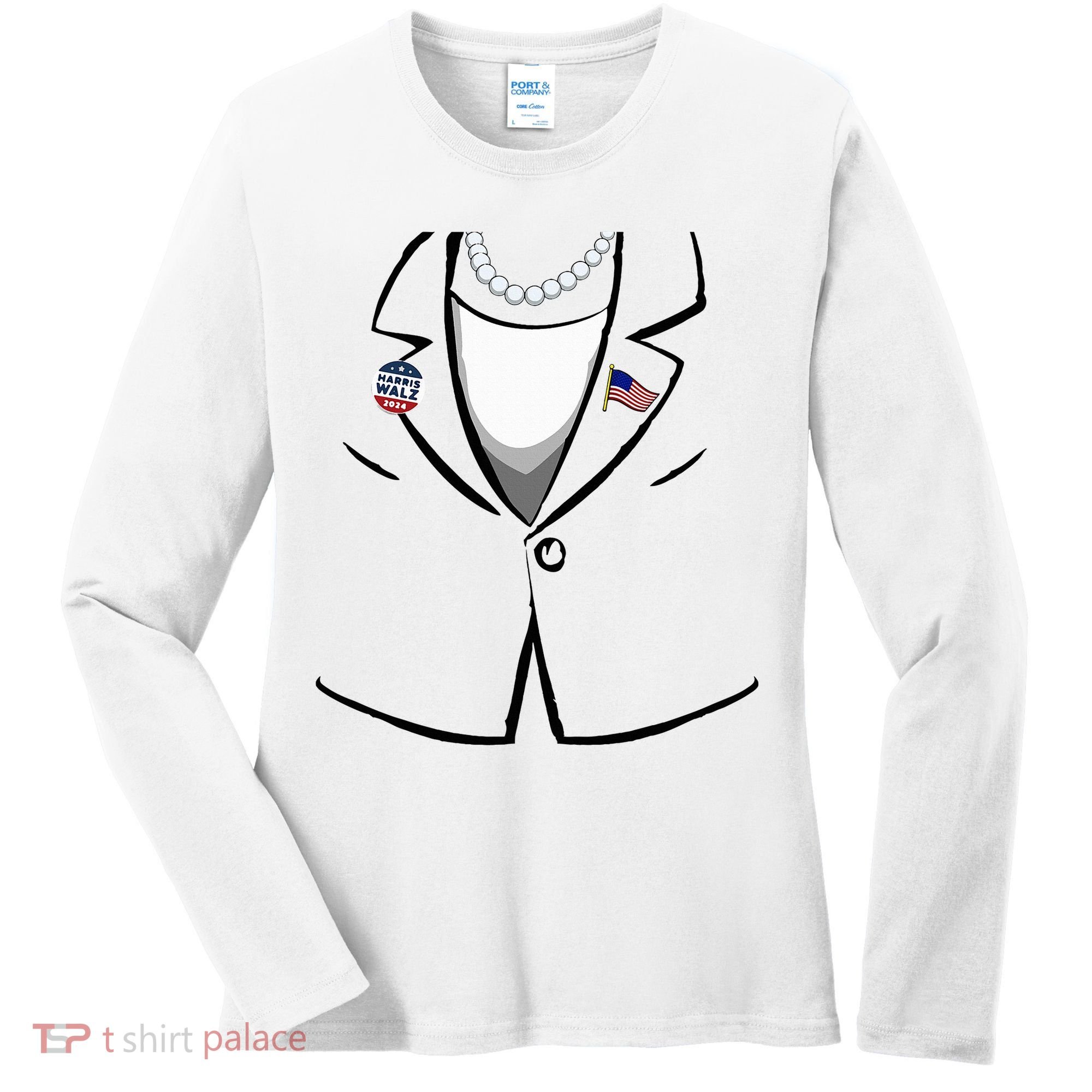 Kamala Suit Kamala Harris Halloween Costume Women's Long Sleeve Shirt
