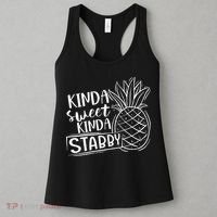 Kinda Sweet Kinda Stabby Funny Sarcastic Sarcasm Pineapple Women's Tank Top thumb 3