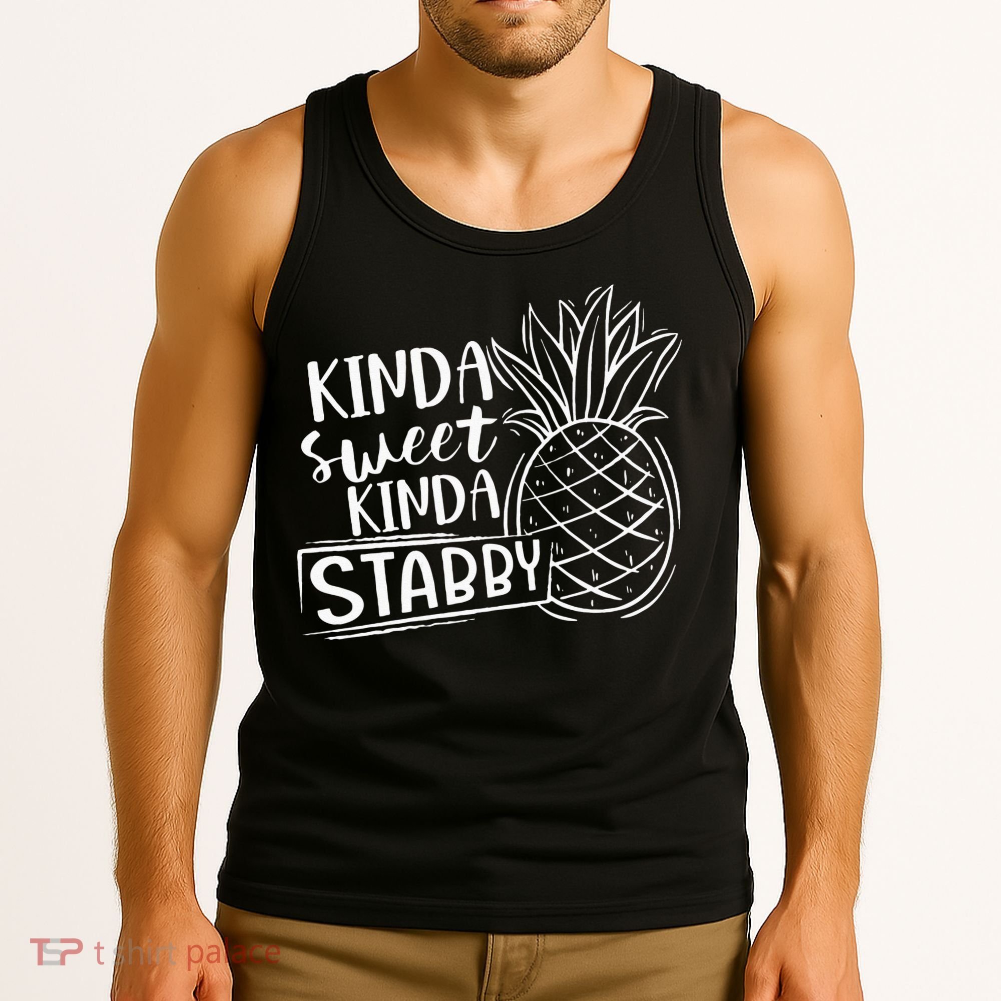 Kinda Sweet Kinda Stabby Funny Sarcastic Sarcasm Pineapple Tank Top