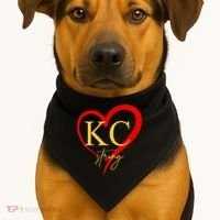 Kc Strong Kansas City Strong Heart USA-Made Doggie Bandana thumb 1