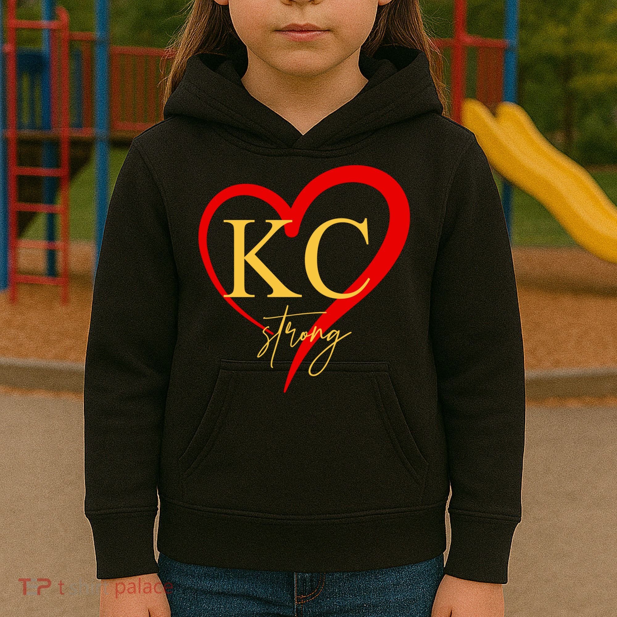 Kc Strong Kansas City Strong Heart Kids Hoodie