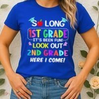 Kids So Long 1st Grade 2nd Grade Here I Come 1st Grade Graduation Meaningful Gif Women's T-Shirt thumb 2