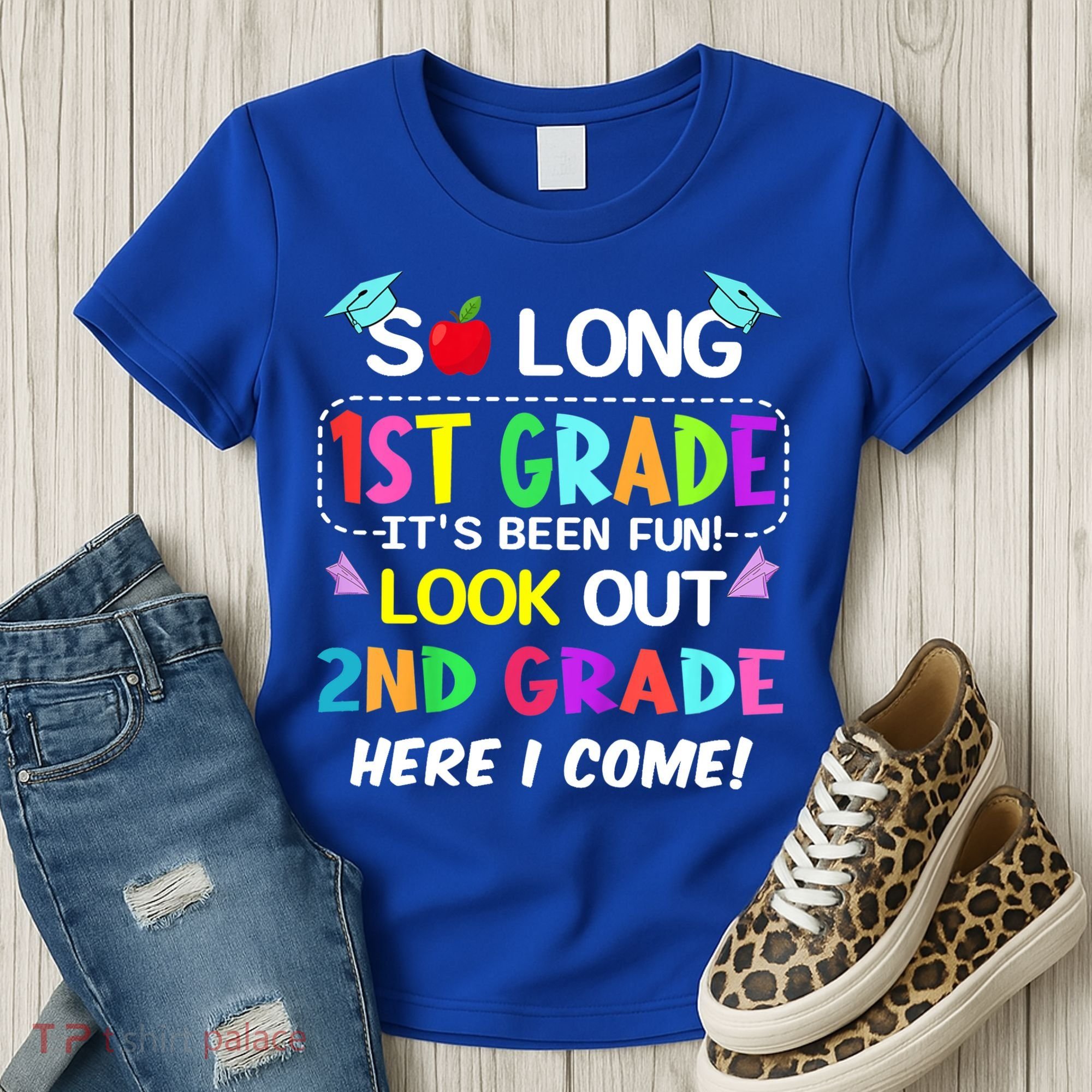 Kids So Long 1st Grade 2nd Grade Here I Come 1st Grade Graduation Meaningful Gif Women's T-Shirt