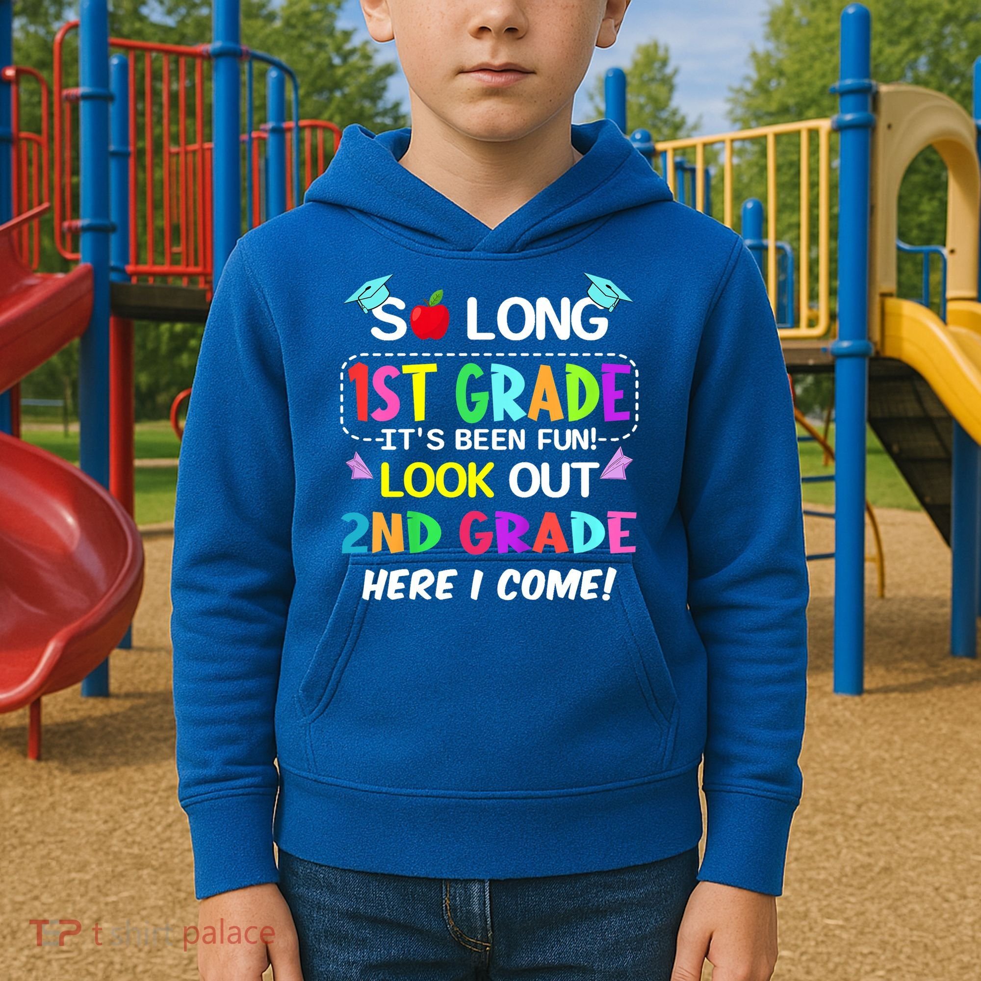 Kids So Long 1st Grade 2nd Grade Here I Come 1st Grade Graduation Meaningful Gif Kids Hoodie