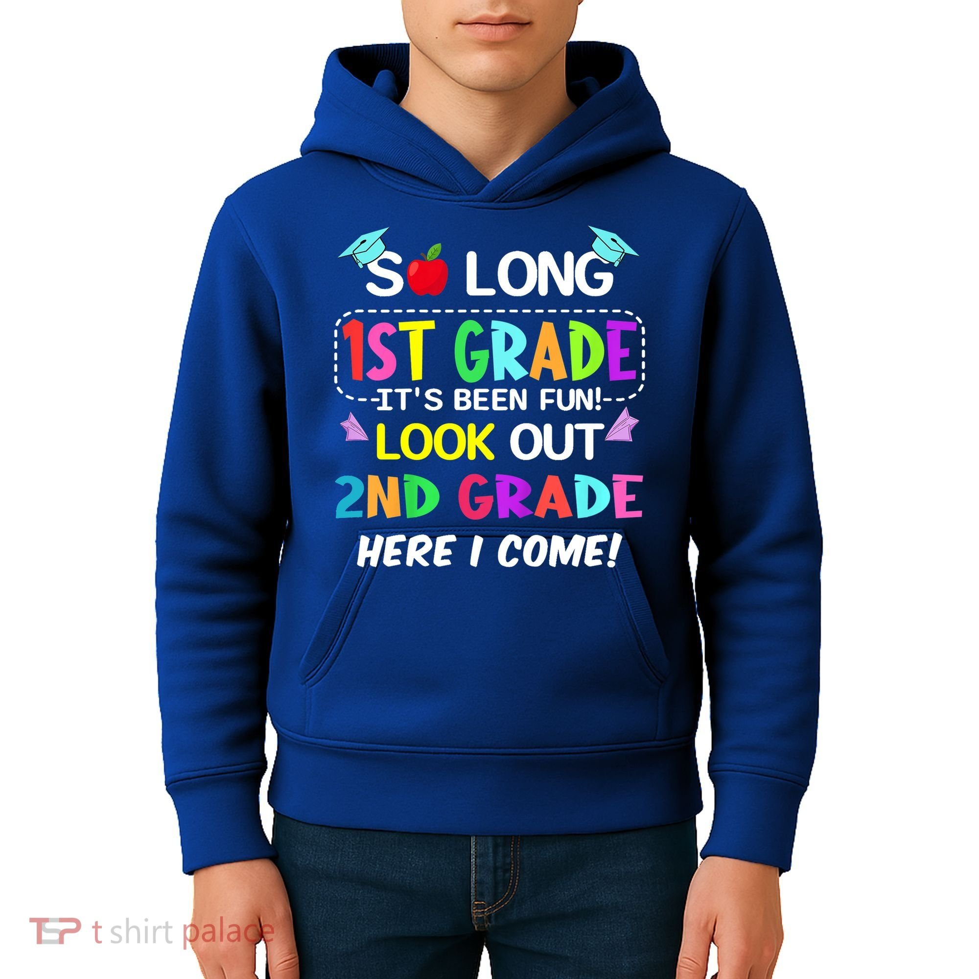 Kids So Long 1st Grade 2nd Grade Here I Come 1st Grade Graduation Meaningful Gif Kids Hoodie