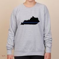 Kentucky State Map Police Law Enforcement Blue Line Women's Sweatshirt thumb 0