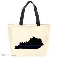Kentucky State Map Police Law Enforcement Blue Line Tote Bag thumb 0