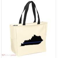 Kentucky State Map Police Law Enforcement Blue Line Tote Bag thumb 2