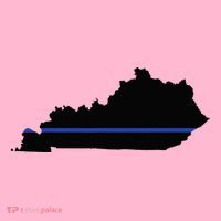 Kentucky State Map Police Law Enforcement Blue Line Coaster thumb 2