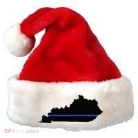 Kentucky State Map Police Law Enforcement Blue Line Santa Hat thumb 0