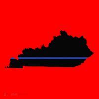 Kentucky State Map Police Law Enforcement Blue Line Santa Hat thumb 1