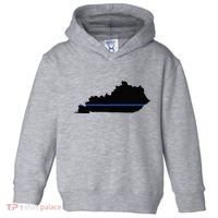 Kentucky State Map Police Law Enforcement Blue Line Toddler Hoodie thumb 0
