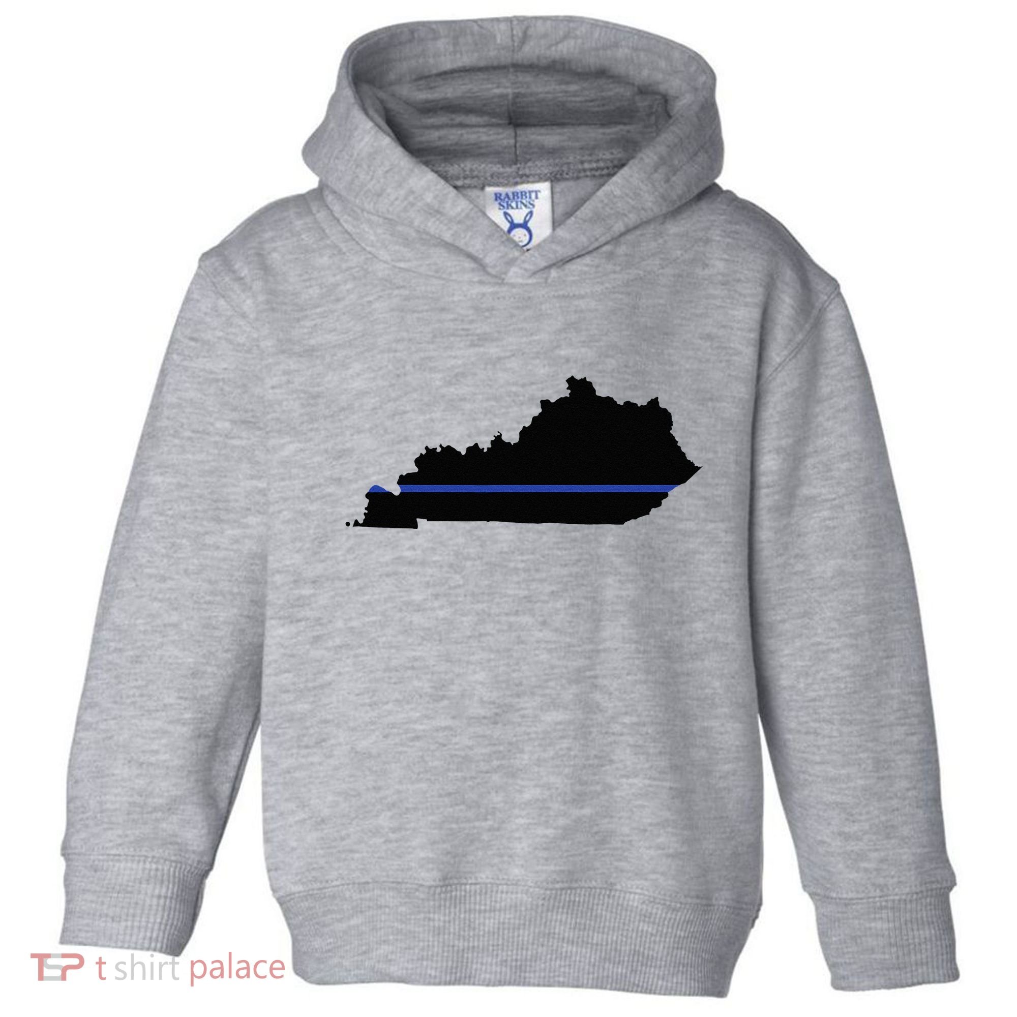 Kentucky State Map Police Law Enforcement Blue Line Toddler Hoodie