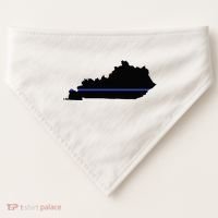 Kentucky State Map Police Law Enforcement Blue Line USA-Made Doggie Bandana thumb 0