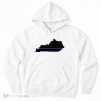 Kentucky State Map Police Law Enforcement Blue Line Hoodie thumb 0