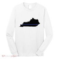 Kentucky State Map Police Law Enforcement Blue Line Long Sleeve Shirt thumb 0