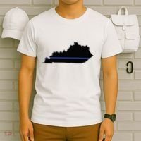 Kentucky State Map Police Law Enforcement Blue Line T-Shirt thumb 6