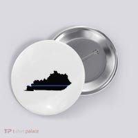 Kentucky State Map Police Law Enforcement Blue Line Button thumb 0