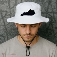 Kentucky State Map Police Law Enforcement Blue Line Bucket Hat thumb 2