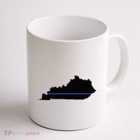 Kentucky State Map Police Law Enforcement Blue Line Coffee Mug thumb 1