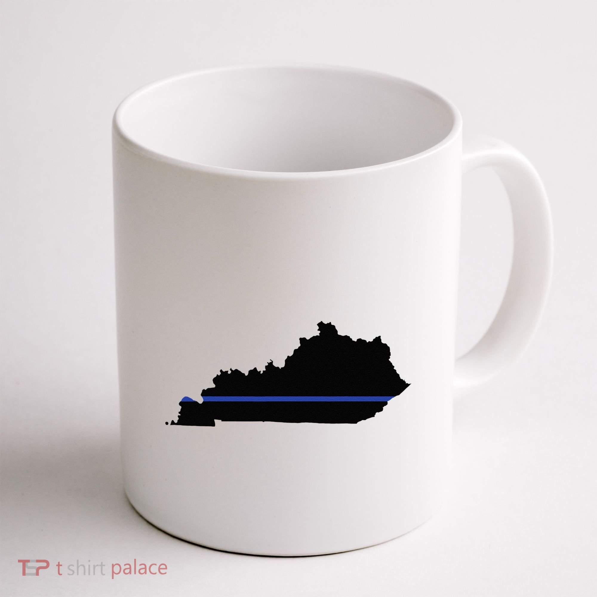 Kentucky State Map Police Law Enforcement Blue Line Coffee Mug