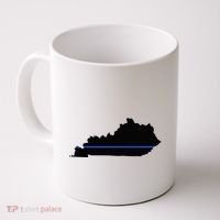 Kentucky State Map Police Law Enforcement Blue Line Coffee Mug thumb 0