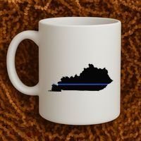 Kentucky State Map Police Law Enforcement Blue Line Coffee Mug thumb 2