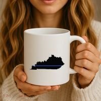 Kentucky State Map Police Law Enforcement Blue Line Coffee Mug thumb 3