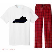 Kentucky State Map Police Law Enforcement Blue Line Pajama Set thumb 0